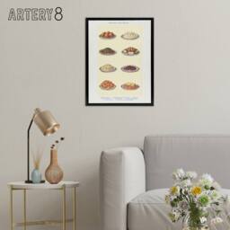 "Artery8 Vegetable Side Dishes Kitchen Decor Mrs Beeton Framed Canvas Wall Art in White - Size: W12"" x H16""" - thumbnail 3