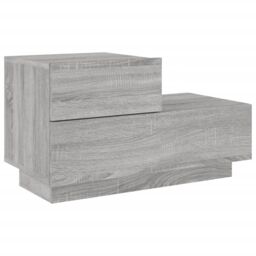 Berkfield Home Bedside Cabinet with LED Lights Grey Sonoma 70x36x40.5 cm - thumbnail 5