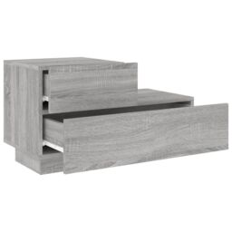 Berkfield Home Bedside Cabinet with LED Lights Grey Sonoma 70x36x40.5 cm - thumbnail 6