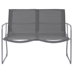 Berkfield Home 4 Piece Garden Lounge Set Fabric & Steel Grey - thumbnail 2