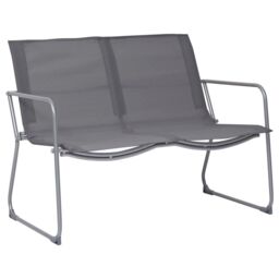 Berkfield Home 4 Piece Garden Lounge Set Fabric & Steel Grey - thumbnail 3