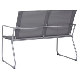 Berkfield Home 4 Piece Garden Lounge Set Fabric & Steel Grey - thumbnail 4