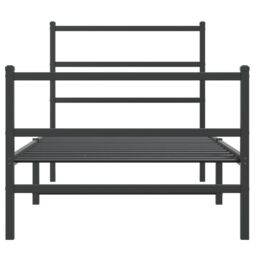 Berkfield Home Metal Bed Frame without Mattress with Footboard¬†Black 90x190cm in Black - Size: 90x190 cm - thumbnail 5
