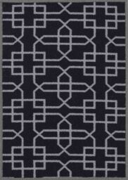 Desire Rugs Anti-Slip Cubed Trellis Design Doormat - Machine Washable for Easy Care in Black - Size: 80 cm x 150 cm - thumbnail 2