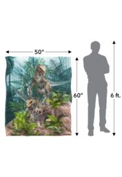 JQ Licensing Royce Mcclure Bad Boy Raptor Dinosaurs Silky Touch Super Soft Throw Blanket 152 X 127 cm in White - thumbnail 5