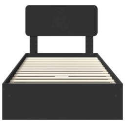 Berkfield Home Storage Bed with Headboard Black 90 x 190 cm Engineered Wood - thumbnail 8