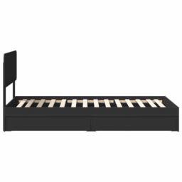 Berkfield Home Storage Bed with Headboard Black 90 x 190 cm Engineered Wood - thumbnail 9
