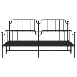 Berkfield Home Metal Bed Frame with Headboard & Footboard Black 193x203 cm - thumbnail 5