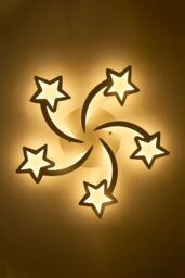 Living and Home Stars Light-adjusted LED 5 Lights Ceiling Light in White - thumbnail 5