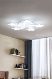 Living and Home Stars Light-adjusted LED 5 Lights Ceiling Light in White - thumbnail 6