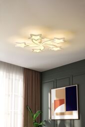 Living and Home Stars Light-adjusted LED 5 Lights Ceiling Light in White - thumbnail 2