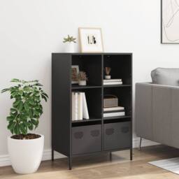 Berkfield Home Highboard¬†Black 68x39x103.5 cm Steel in Black - thumbnail 3
