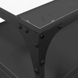 Berkfield Home TV Cabinet with Glass Top Black 60x35x51 cm Engineered Wood - Size: 60 x 35 x 51 cm - thumbnail 8