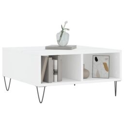 Berkfield Home Coffee Table White 60x60x30 cm Engineered Wood - Size: 60 x 60 x 30 cm - thumbnail 3