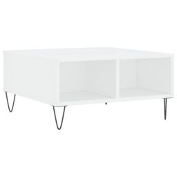 Berkfield Home Coffee Table White 60x60x30 cm Engineered Wood - Size: 60 x 60 x 30 cm - thumbnail 2