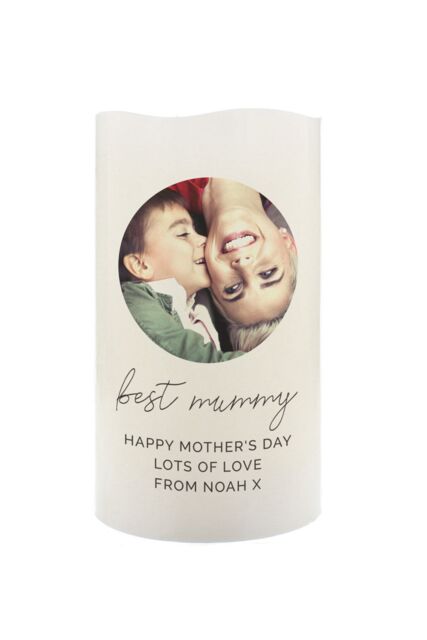 Personalised Memento Company Personalised Photo Upload LED Candle in Off-White - image 1