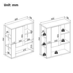 FORGEVIO Wall-Mounted Bathroom Cabinet White with LED Lights Storage Door - thumbnail 2