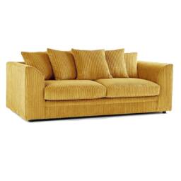 Furniture 786 Hannah Jumbo Cord 3 Seater Sofa in Mustard - thumbnail 2