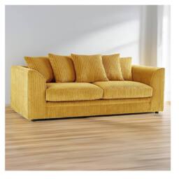 Furniture 786 Hannah Jumbo Cord 3 Seater Sofa in Mustard