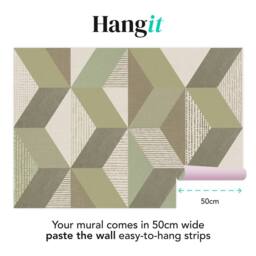 Superfresco Easy Tribal Geo Sage Print To Order 3m x 2.8m Mural in Green - thumbnail 3
