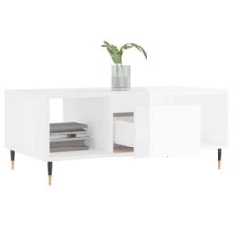 Berkfield Home Coffee Table High Gloss White 90x50x36.5 cm Engineered Wood - thumbnail 4