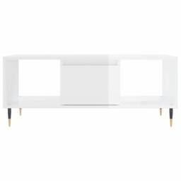 Berkfield Home Coffee Table High Gloss White 90x50x36.5 cm Engineered Wood - thumbnail 5