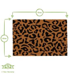 Nordara 2x Natural Coir Door Mats Indoor Outdoor 60×40cm Leopard in Brown - Size: 40 cm x 60 cm - thumbnail 2