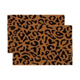 Nordara 2x Natural Coir Door Mats Indoor Outdoor 60×40cm Leopard in Brown - Size: 40 cm x 60 cm - thumbnail 3