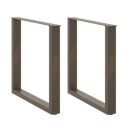 Berkfield Home Coffee Table Legs U-Shaped 2 pcs Natural Steel 90x(72-73) cm Steel in Brown - thumbnail 2