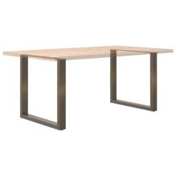 Berkfield Home Coffee Table Legs U-Shaped 2 pcs Natural Steel 90x(72-73) cm Steel in Brown - thumbnail 8