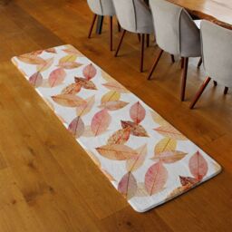 Benjamin Tate Design Autumn Toned Skeleton Leaves Runner Rug in Natural - Size: 67 cm x 230 cm - thumbnail 2