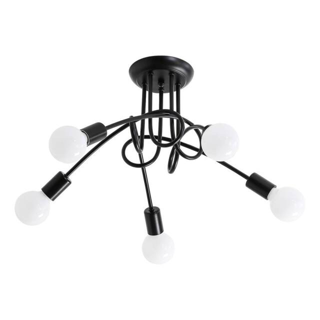 Goeco Ceiling Light Vintage, E27 Industrial Chandelier, Adjustable, Dia 60cm in Black - image 1