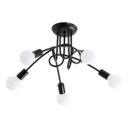 Goeco Ceiling Light Vintage, E27 Industrial Chandelier, Adjustable, Dia 60cm in Black - thumbnail 1