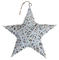 Red Hamper Wicker White Wash Full Star - thumbnail 1