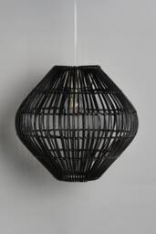 BHS Lighting Bamboo Bobbin Easy Fit Light Shade, Black - thumbnail 2