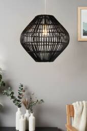 BHS Lighting Bamboo Bobbin Easy Fit Light Shade, Black - thumbnail 4