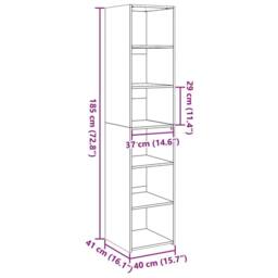Berkfield Home Highboard White 40x41x185 cm Engineered Wood - Size: 40 x 41 x 185 cm - thumbnail 9