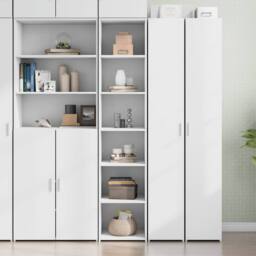 Berkfield Home Highboard White 40x41x185 cm Engineered Wood - Size: 40 x 41 x 185 cm - thumbnail 2