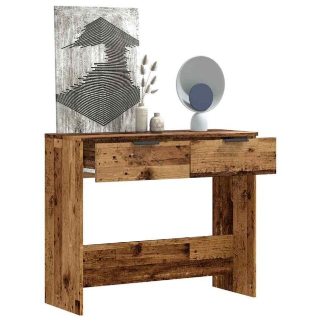 Berkfield Home Console Table Old Wood 90x36x75 cm Engineered Wood in Brown - Size: 90 x 36 x 75 cm - image 1