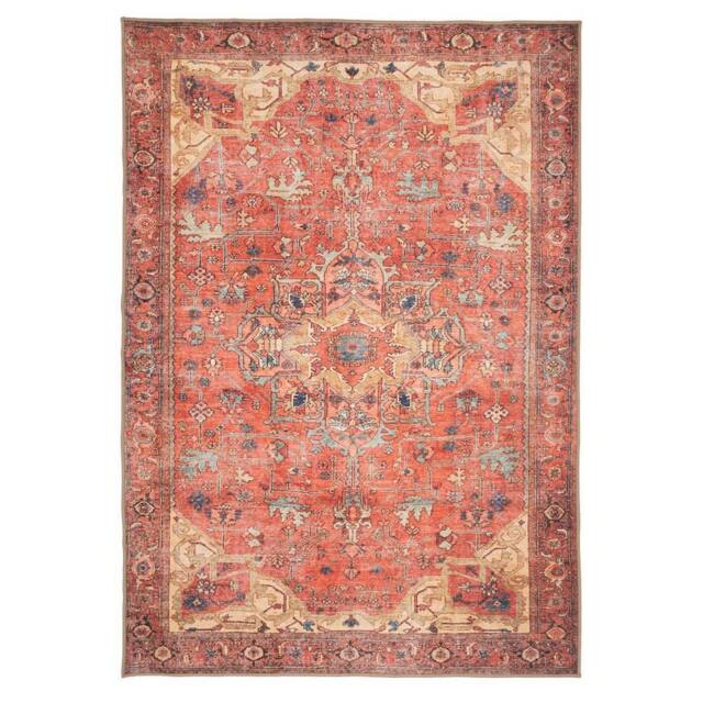 Kukoon Gold Coral Distressed Persian Style Soft Pile Living Room Area Rug Mat in Terracotta - Size: 200 cm x 290 cm - image 1