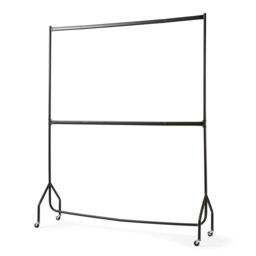 House of Home 6ft long x 7ft Two Tier Heavy Duty Clothes Rail Garment Hanging Rack In Black - thumbnail 3