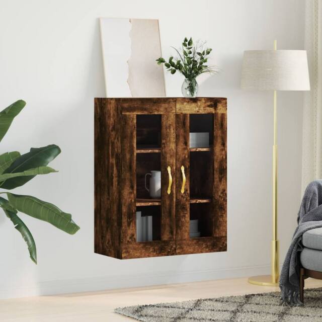 Berkfield Home Wall Mounted Cabinet Smoked Oak 69.5x34x90 cm in Brown - image 1