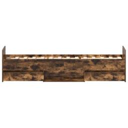 Berkfield Home Bed Frame with Headboard & Footboard Smoked Oak 90x200 cm in Brown - thumbnail 7