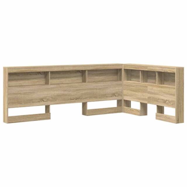 Berkfield Home Storage Headboard with Shelf Sonoma oak 120 cm Engineered wood in Light Oak - image 1