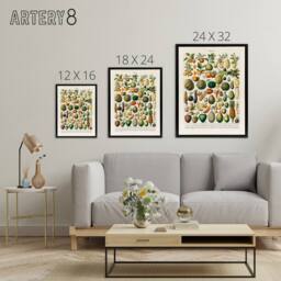 "Artery8 Fruits & Vegetables French Encyclopedia Framed Canvas Wall Art in Beige - Size: W12"" x H16""" - thumbnail 4