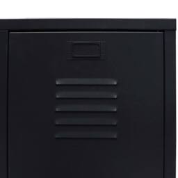 Berkfield Home Wardrobe Metal Industrial Style 67x35x107 cm Black - Size: 67 x 35 x 107 cm - thumbnail 6