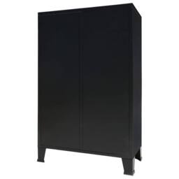 Berkfield Home Wardrobe Metal Industrial Style 67x35x107 cm Black - Size: 67 x 35 x 107 cm - thumbnail 1