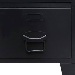 Berkfield Home Wardrobe Metal Industrial Style 67x35x107 cm Black - Size: 67 x 35 x 107 cm - thumbnail 7