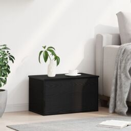 Berkfield Home Storage Box with Lid Black Oak 60x35x35 cm Engineered Wood - Size: 60 x 35 x 35 cm - thumbnail 4