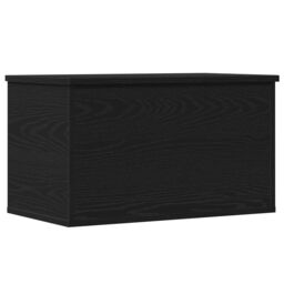 Berkfield Home Storage Box with Lid Black Oak 60x35x35 cm Engineered Wood - Size: 60 x 35 x 35 cm - thumbnail 2